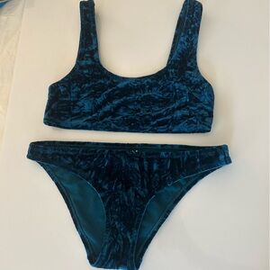 Cabana del Sol Bikini Swimsuit Bathing Suit Teal Velvet Medium